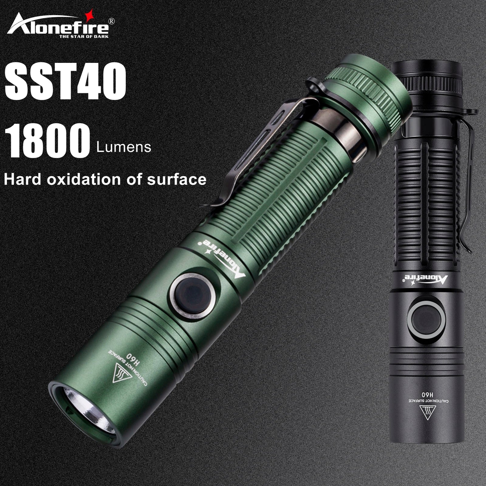 AloneFire H60 LED Taschenlampe – 1800 Lumen, USB-C wiederaufladbar, wasserdicht und extrem leistungsstark