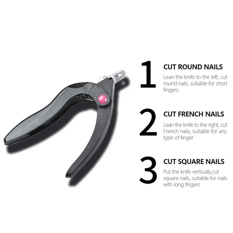 Coupe-ongles en acrylique noir cadran professionnel lame en acier inoxydable coupe-ongles faux ongles tondeuse outils de manucure