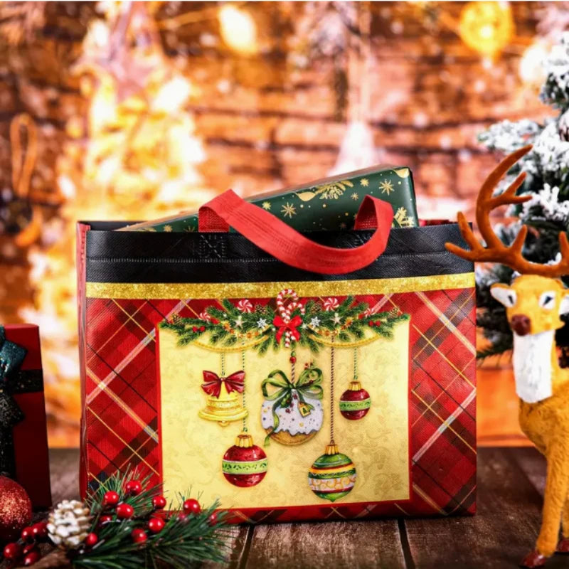 Sacs cadeaux de Noël non tissés avec poignées 4 ou 8 pièces