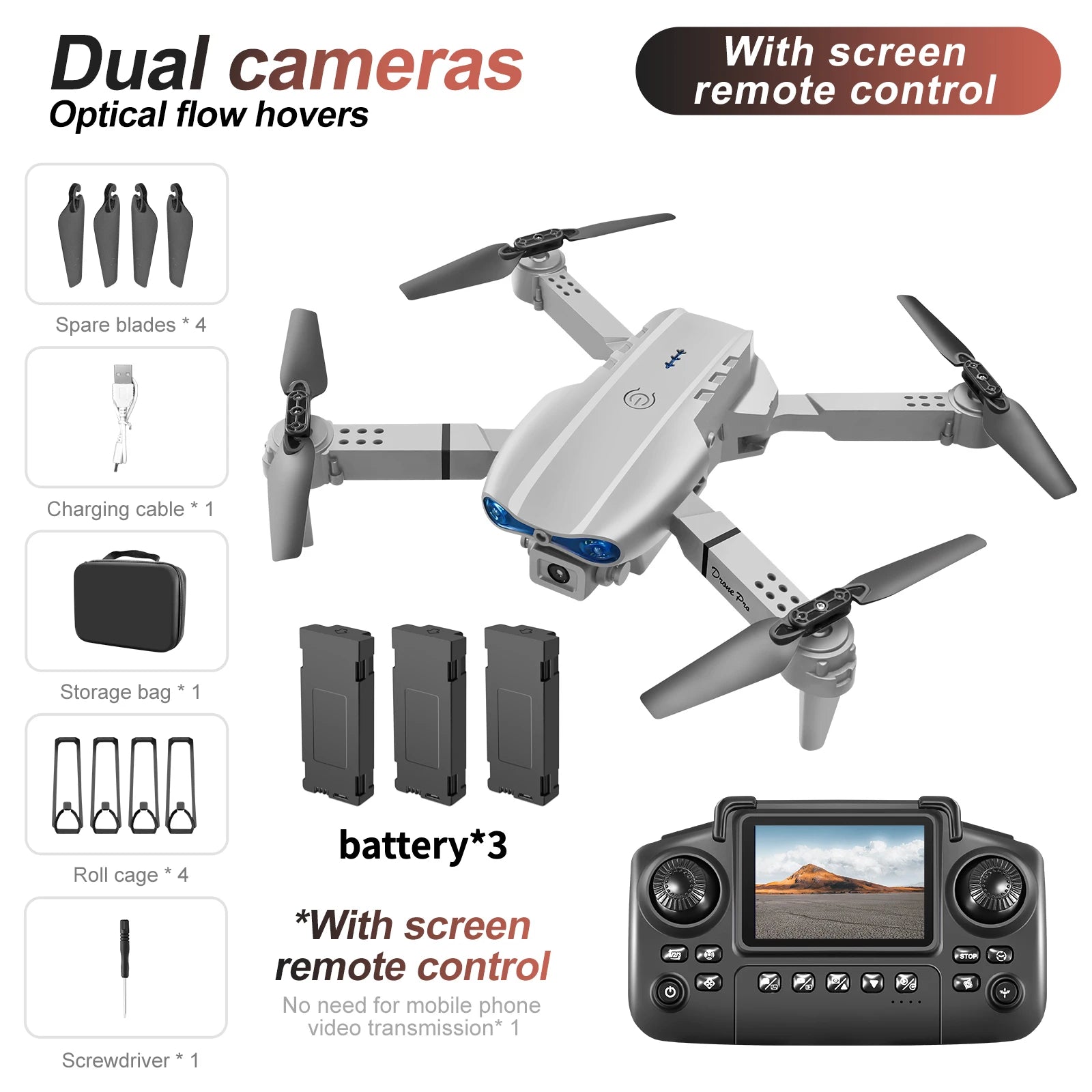 Drohne E88/E99 2025 Verbessert – Dual 4K HD Kamera