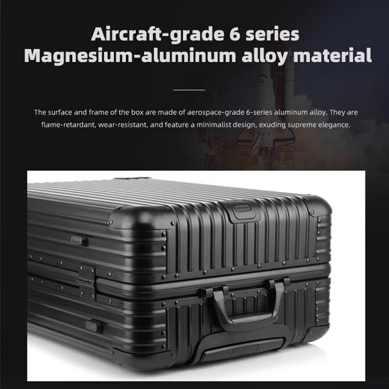 Valise télescopique en alliage d’aluminium et de magnésium – bagage rigide à roulettes, 20, 22, 24, 26 et 29 pouces