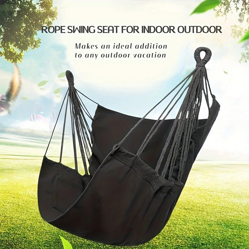 1PC Anti-rollover Hammock Chair Leisure Fabric Outdoor Swing Dormitory Chair with Storage Bag