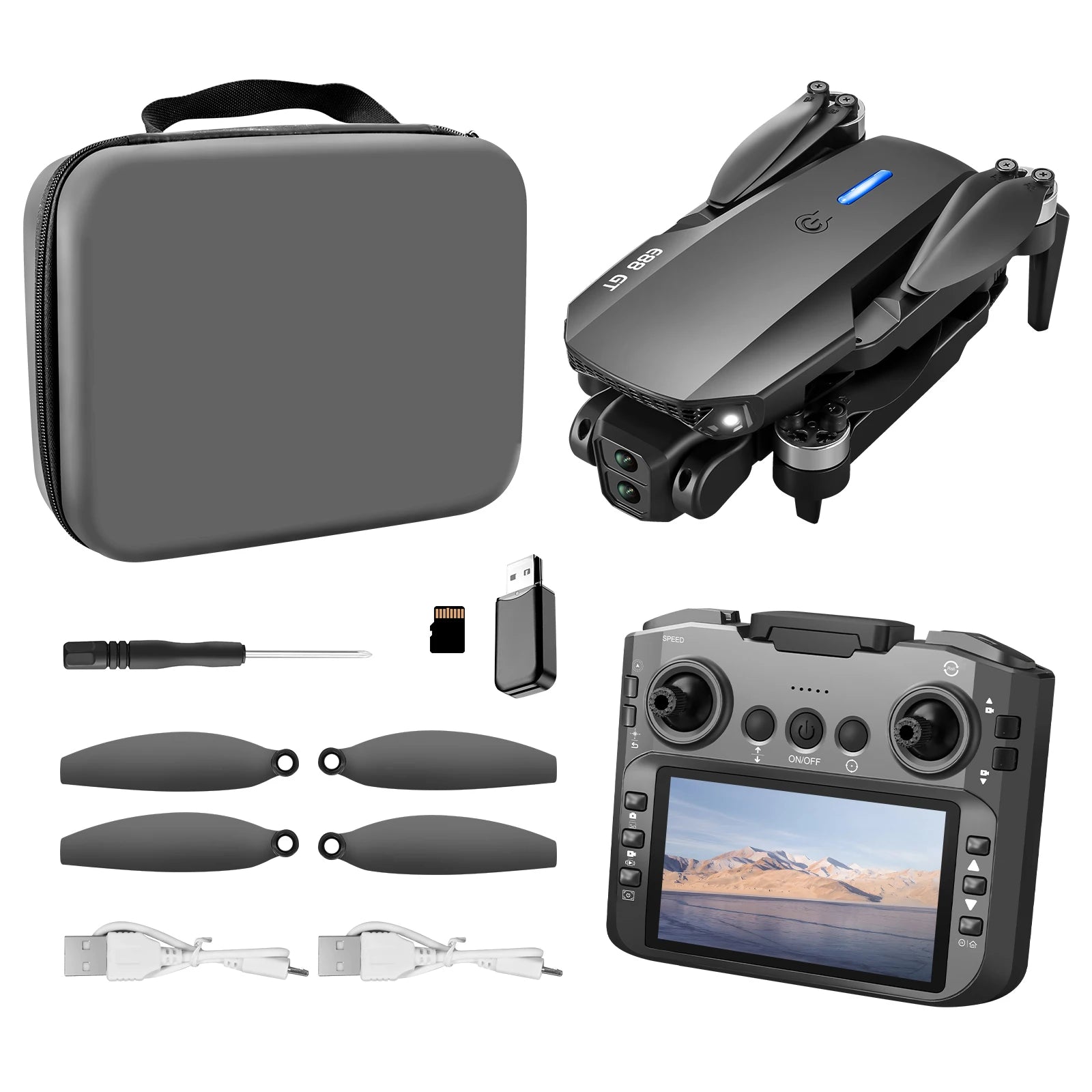 Drone E88GT 2025 – Quadrirotor Pliable 6K HD avec Écran 4,3"
