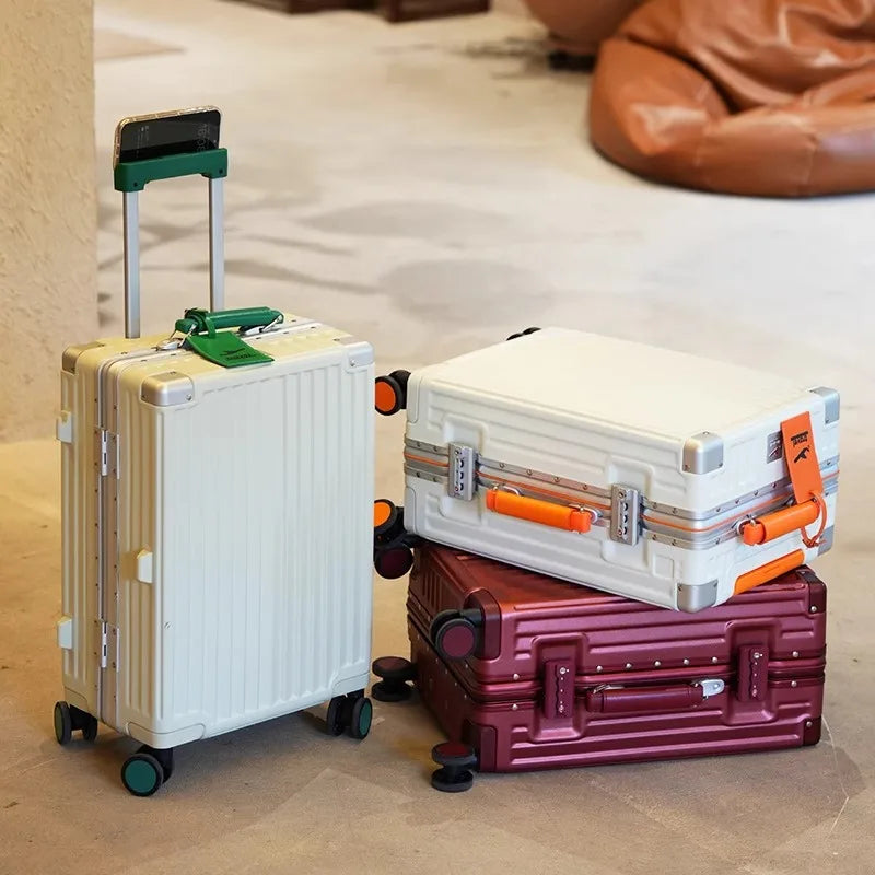 Valise rigide en PC + ABS avec cadre en aluminium SUSHIMU – bagage à roulettes avec verrouillage TSA, 20, 24, 26 et 28 pouces