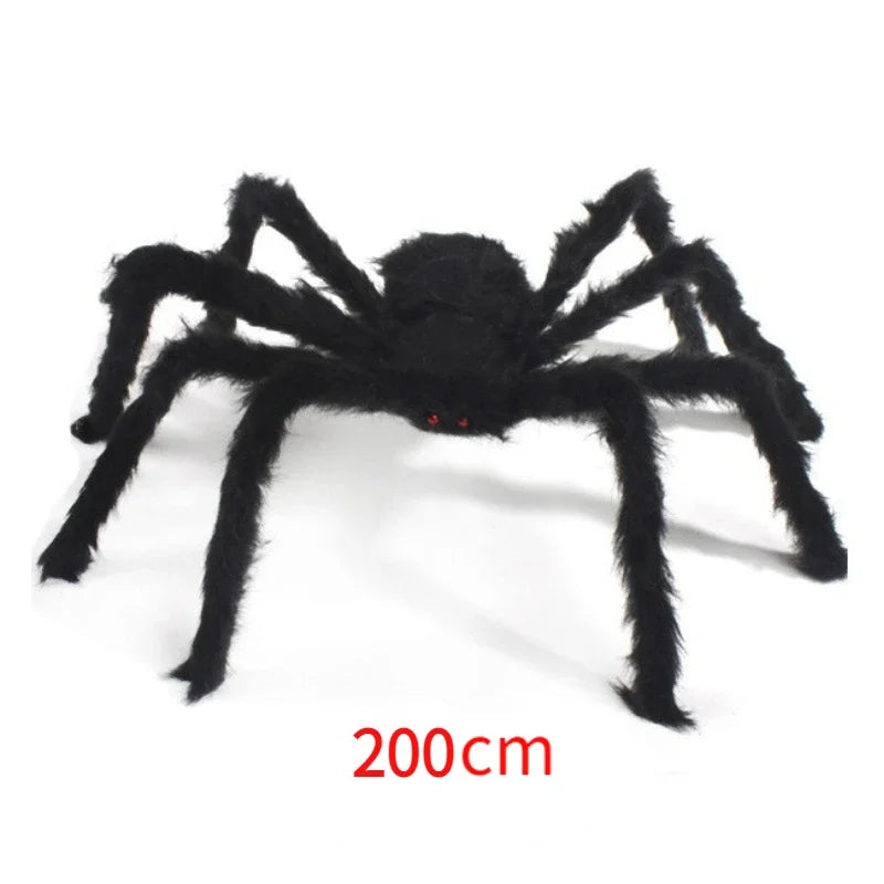 Peluche Araignée Noire Surdimensionnée – Décoration Halloween 30–90 cm