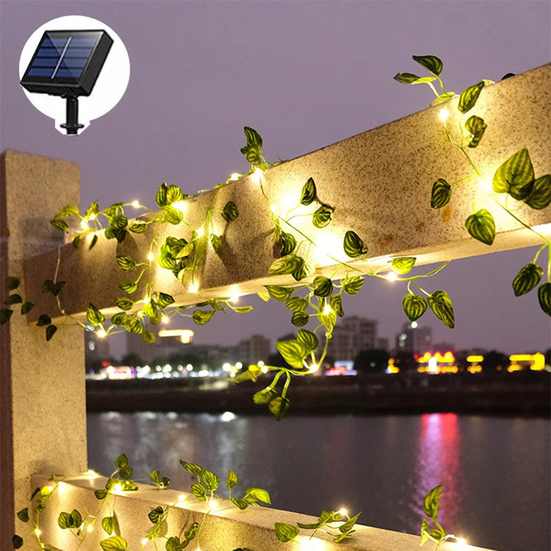 Waterproof Solar String Lights 10m 100LED 5m 50 LED Maple Tree Style Outdoor Decoration Garden Decoration 