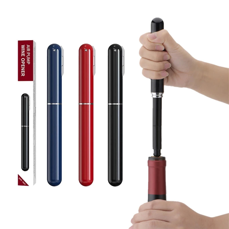 Tire-bouchon à pompe à air en acier inoxydable, ouvre-bouteille de vin portable en forme de stylo, accessoire de cuisine et de bar