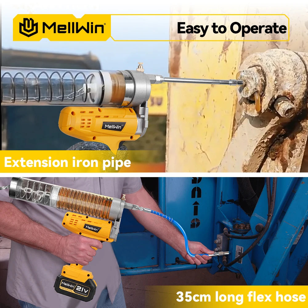 Pistolet à graisse MELLWIN électrique haute pression 12000PSI / 82MPa sans fil pour Makita 18V