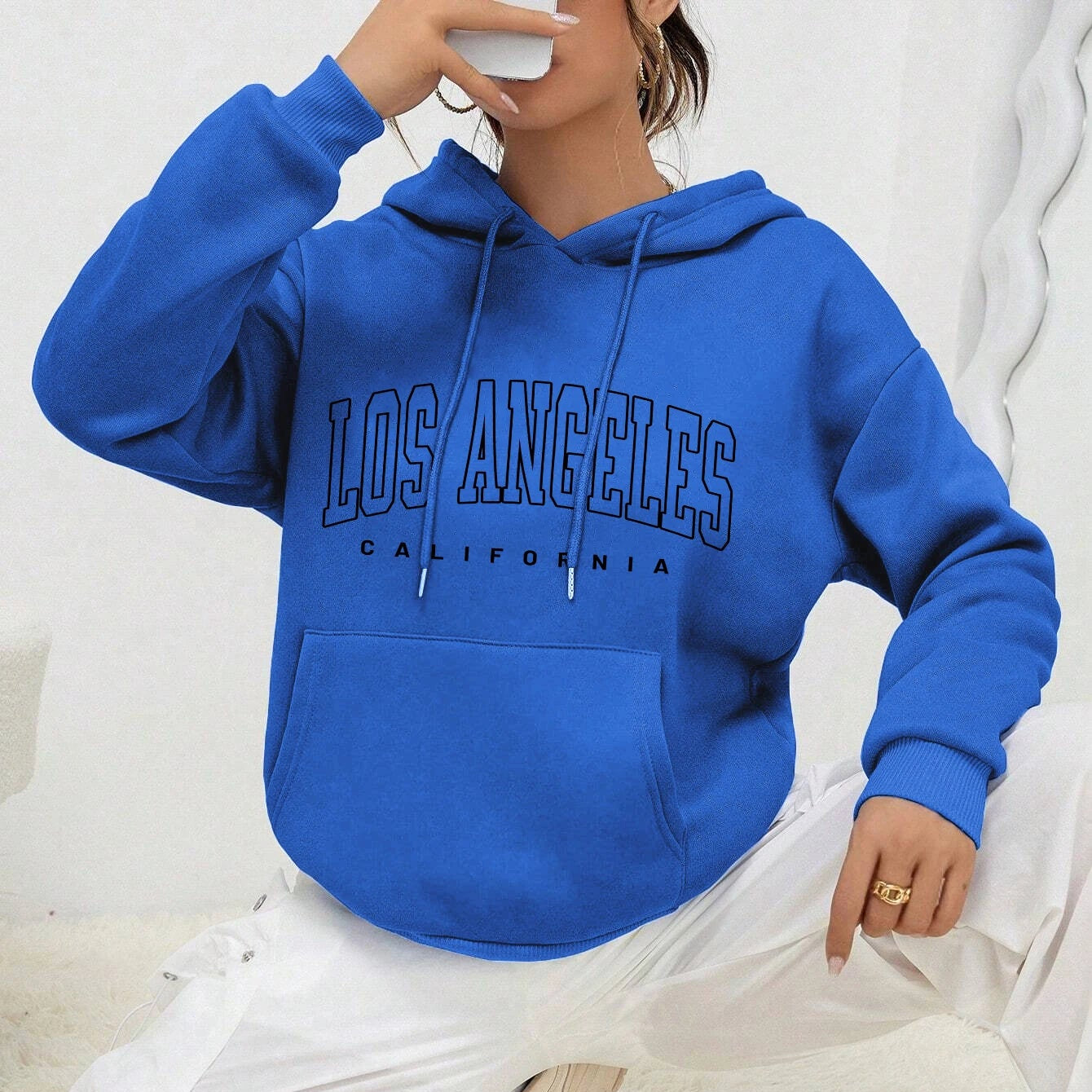 Sweats à capuche Style américain sweat à capuche décontracté Hip Hop Los Angeles Art lettre conception femmes