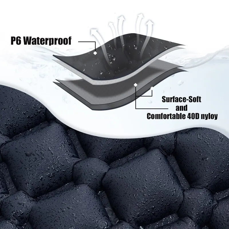 Inflatable Mattress, Sleeping Pad with Pillows Ultra Light, Air Mat Built-in Inflator Pump for Hiking, Outdoor Camping