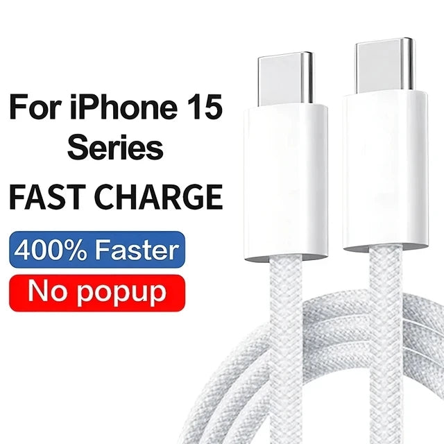 Câble de chargeur PD 35W USB C vers USB C pour iPhone 15 Pro Max, câble de charge rapide de Type C vers Type C pour iPhone 15 Plus iPad 10