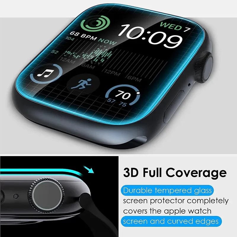 Protecteur d'écran pour Apple Watch (Ultra 1 &amp; 2, Série 9/8/7/SE) – Film céramique souple 38mm à 49mm (pas du verre)