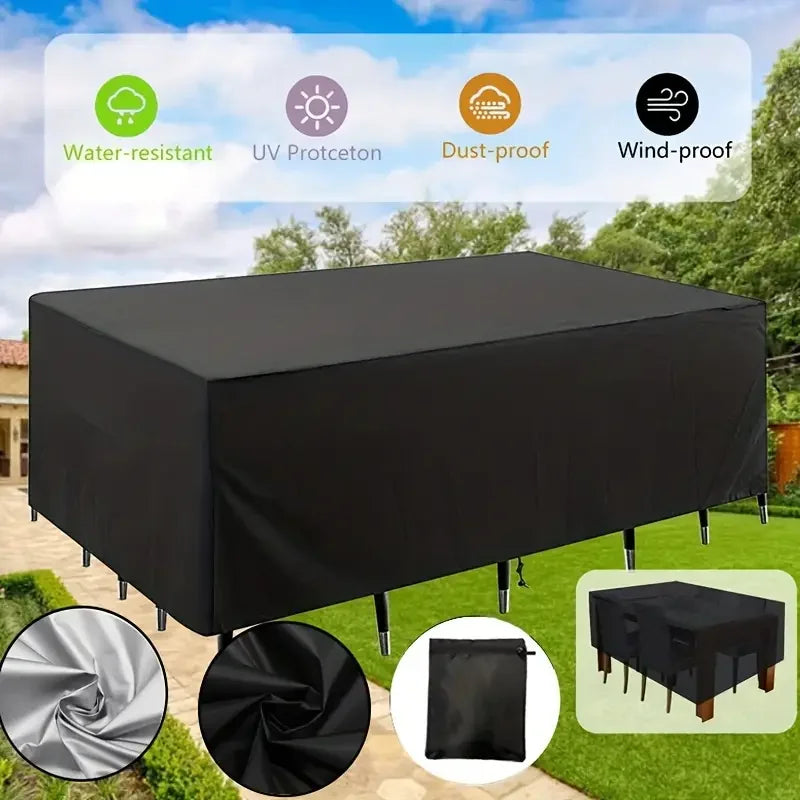 Housses de meubles de patio – Protection imperméable, anti-poussière et anti-UV pour table et chaises de jardin (tissu Oxford 210D)