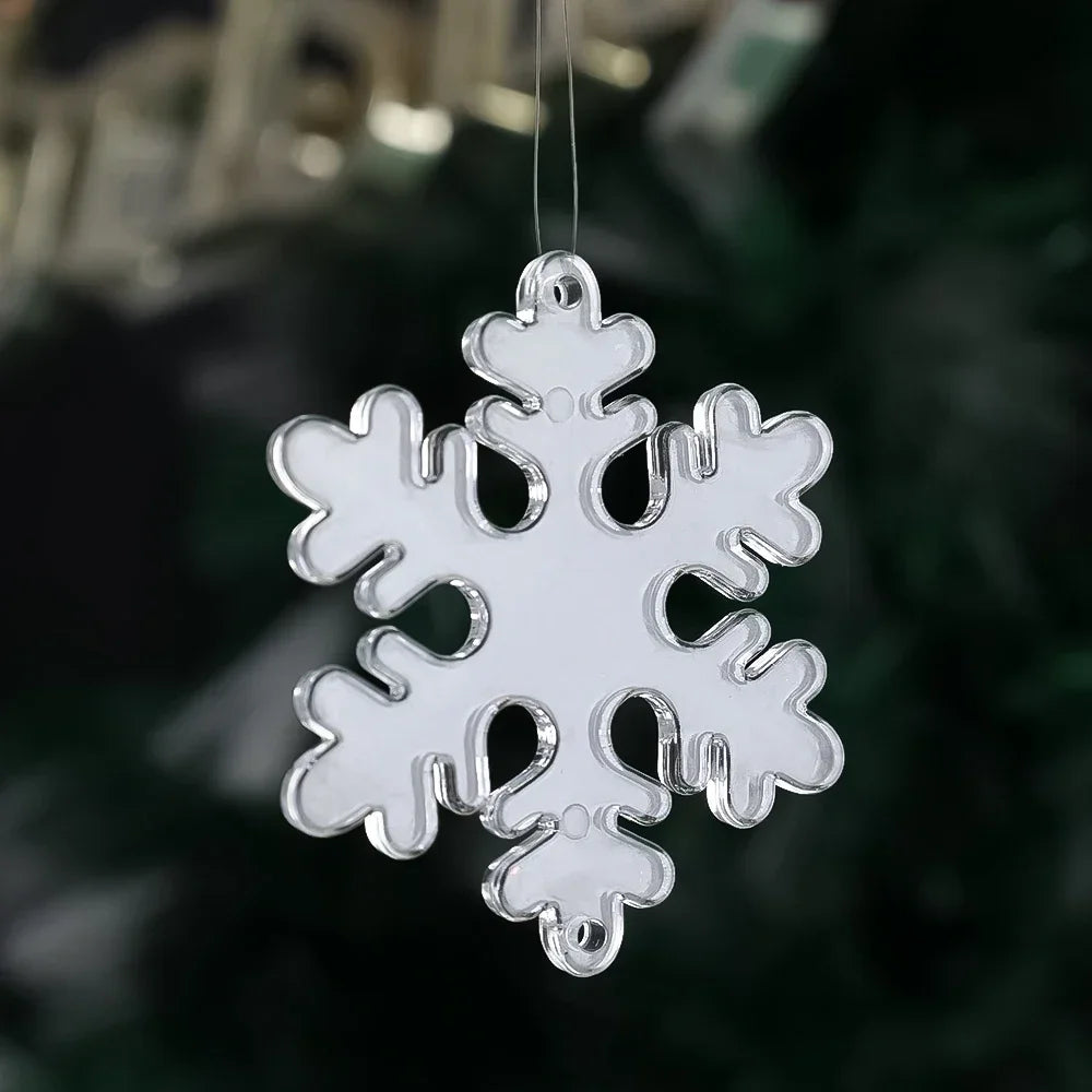 Flocon de neige en acrylique, 10 pièces, Décoration de Noël, cristal Transparent, ornements pour arbre de noël