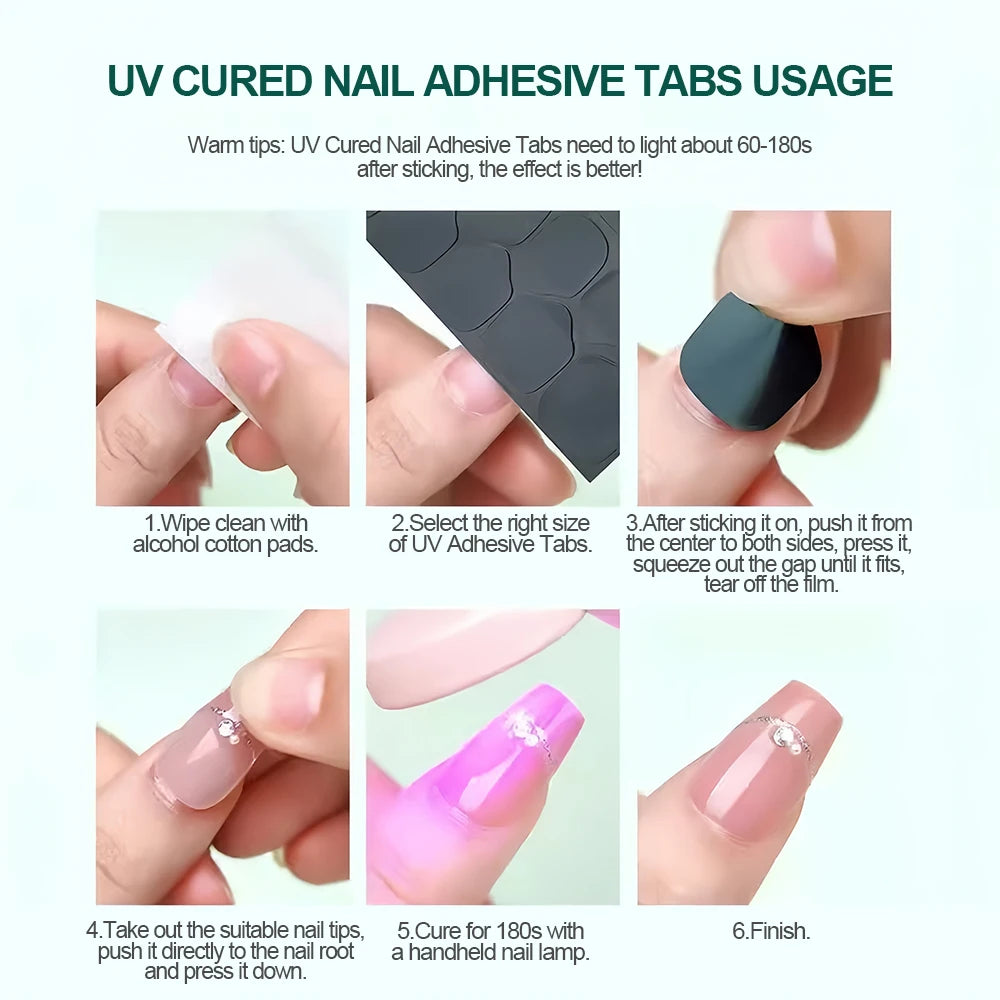 Onglets Adhésifs Nailpop pour Ongles Durcis UV – 240 pièces, 10 feuilles