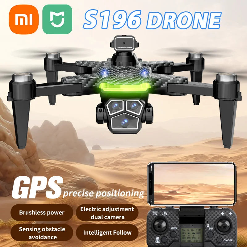 Drone Pliable Professionnel 8K HD XIAOMI MIJIA S196GPS, GPS, Moteur Sans Balais et Évitement d’Obstacles