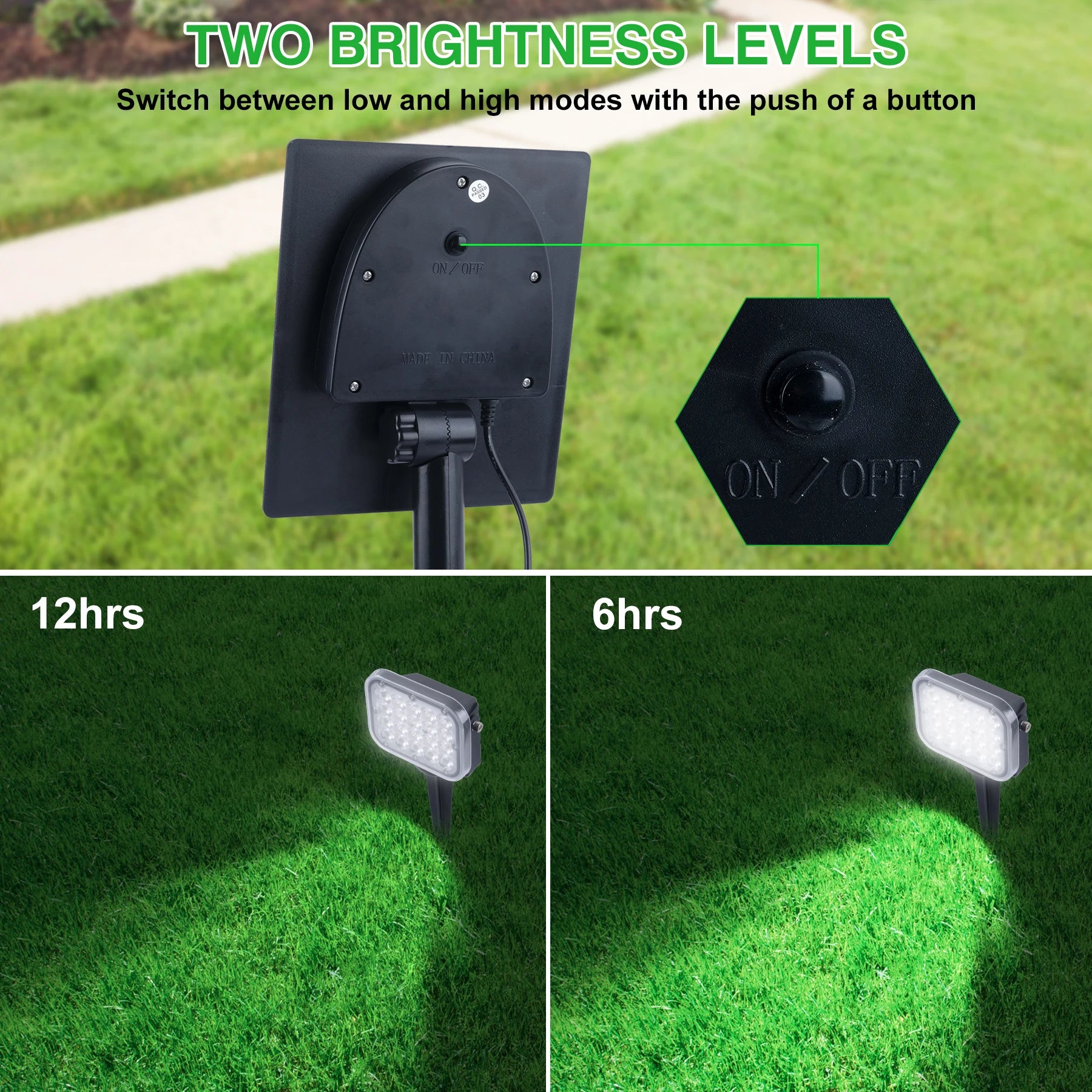 T-SUNRISE LED-Solarleuchte – IP65, 2-in-1 / 4-in-1 Außenbeleuchtung, 3000K/6000K/RGB, Garten- und Landschaftsleuchte