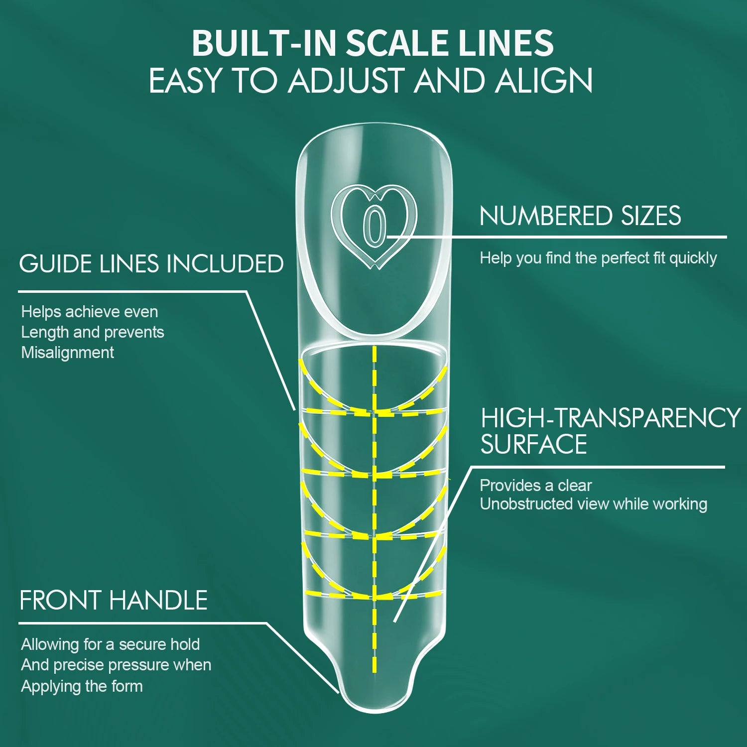 Formes d’ongles réutilisables - Space French Dual Forms – 60/75/150 pièces, Transparent, Réutilisable