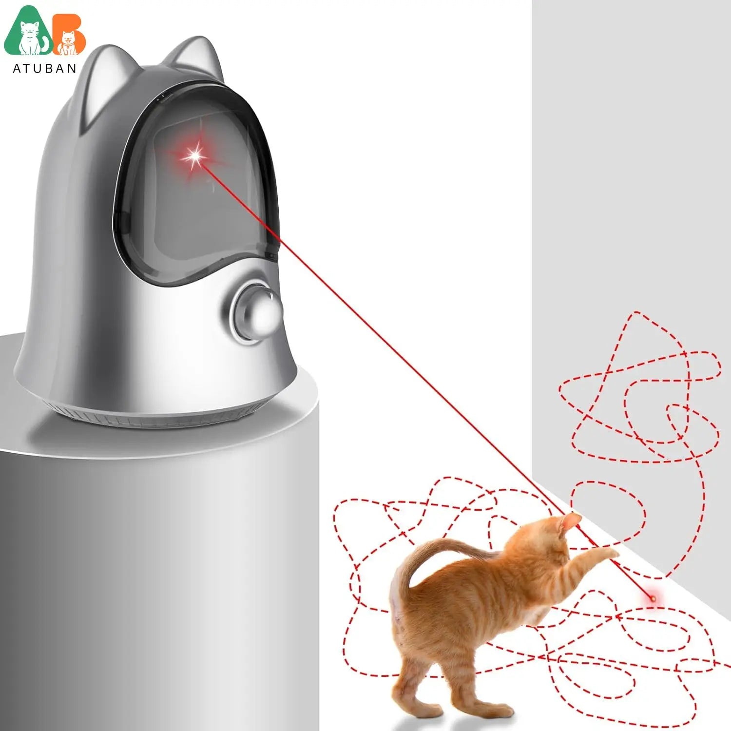 Pointeur laser ATUBAN automatique pour chats et chiens, jouets d'intérieur pour chats