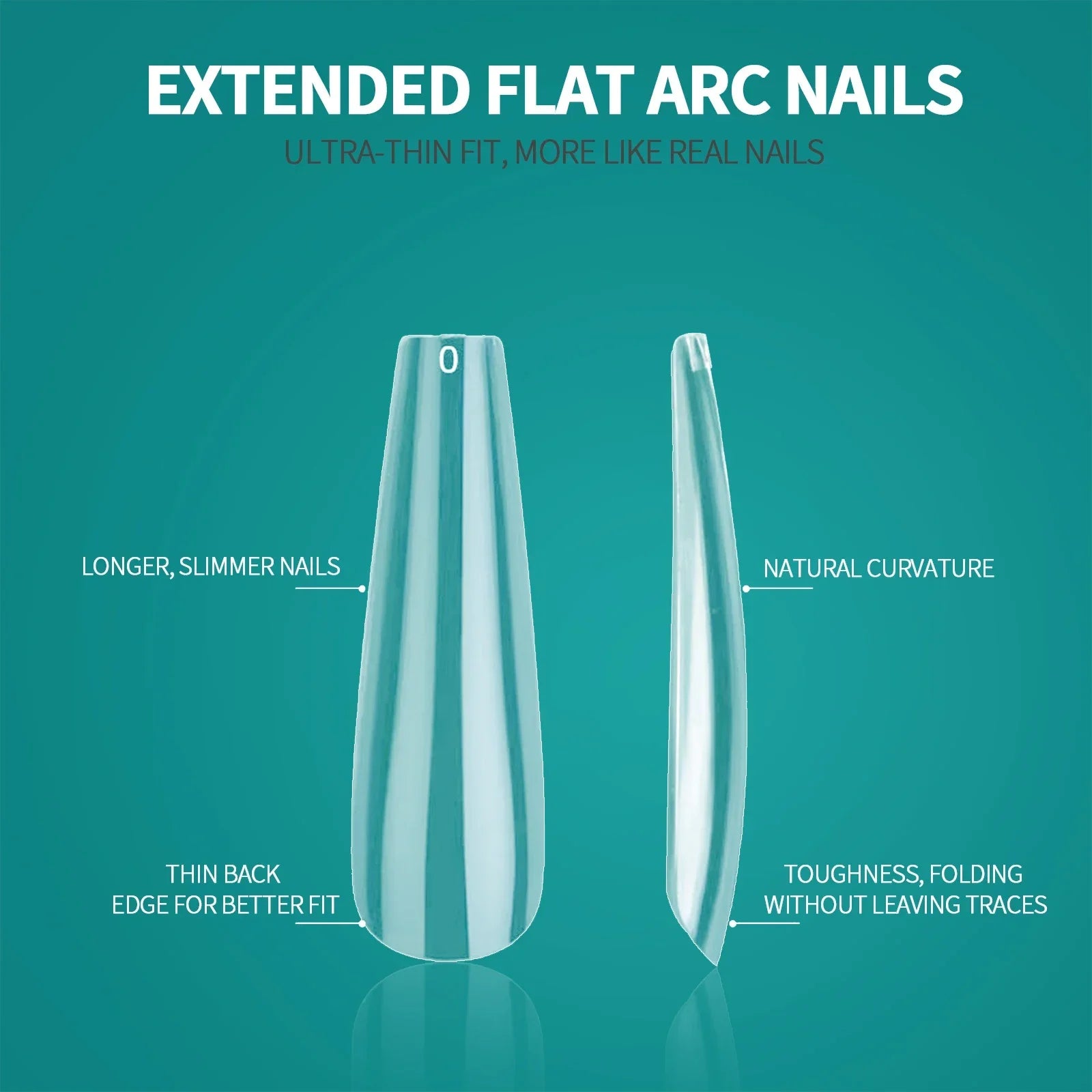 Faux Ongles XXL Cercueil Extra Long 120 pcs