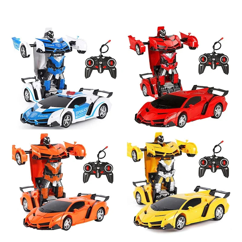 2 in 1 Remote Control Cars for Kids RC Transformation Robot Models Outdoor Sports Toys for Boys