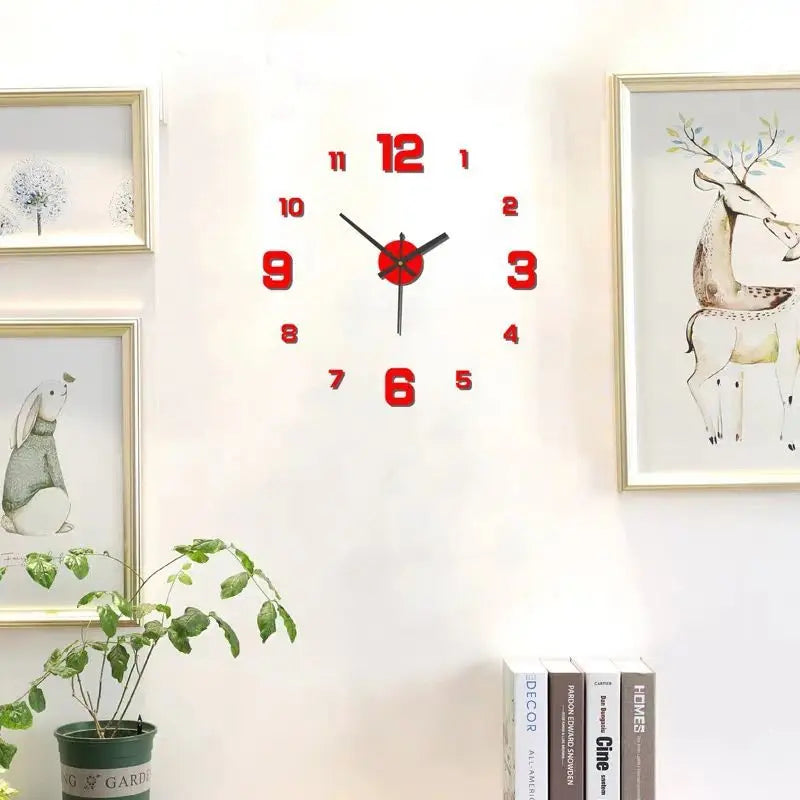 Creative Frameless Wall Clock Wall Sticker Living Room Office Wall Decoration 