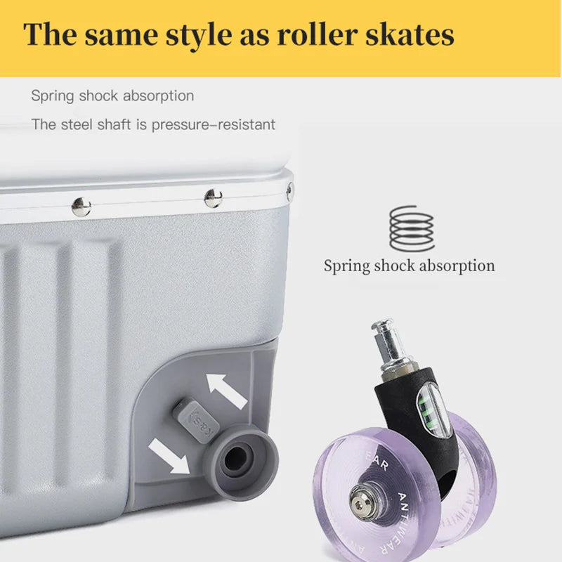 Valise rigide en PC avec poignée télescopique à tube large SUSHIMU – bagage à roulettes extensible, 20, 24, 26 et 28 pouces