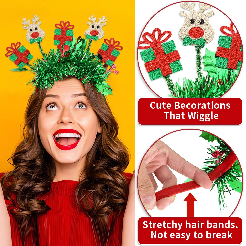 Serre-tête décoratif, Bandeaux du Nouvel An et de Noël  - Cerceaux pour cheveux de bonhomme de neige de renne