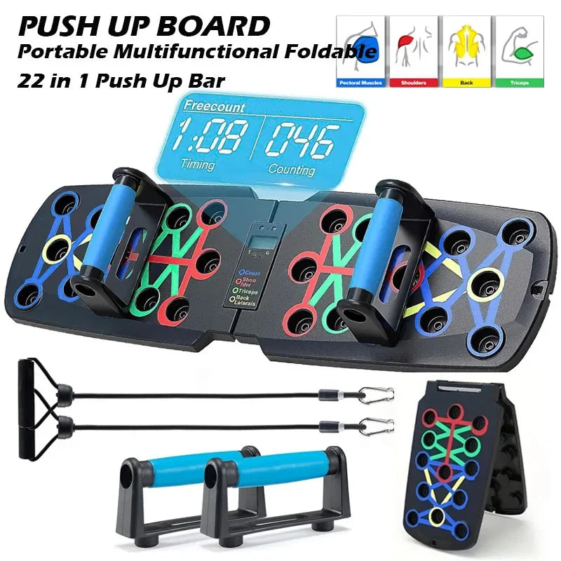 Planche de comptage automatique intelligente, support multi-push-up pliable avec capteur corporel, compteur pour la force musculaire de base