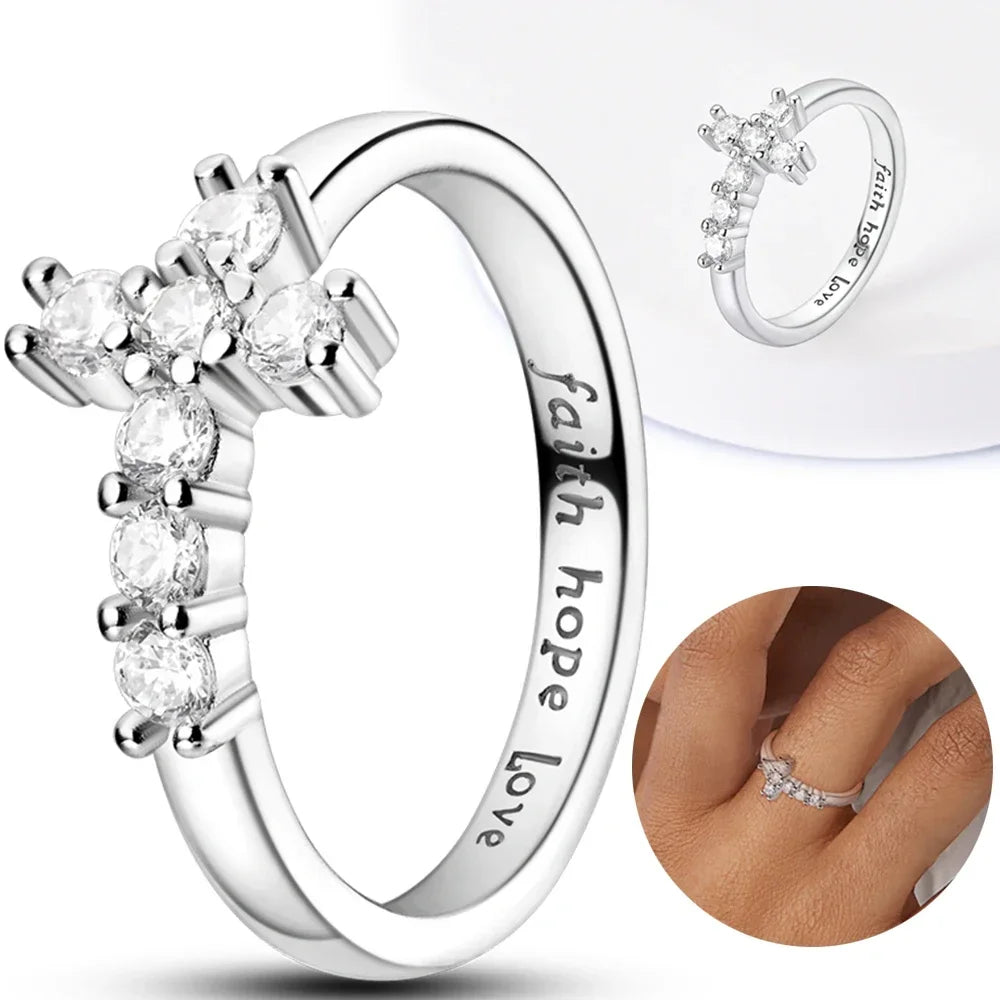 Colorful Zircon Sun Moon Star Stackable Rings for Women.