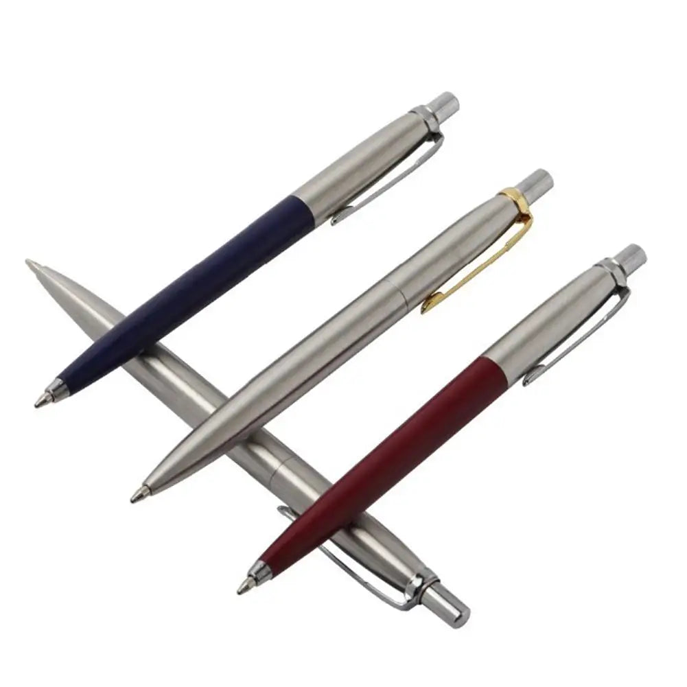 Commercial Press Style Metal Ballpoint Pen, Business Gift Pens for School Office, Solvent-Based Core, Automatic Ballpoint Pen, Black Ink