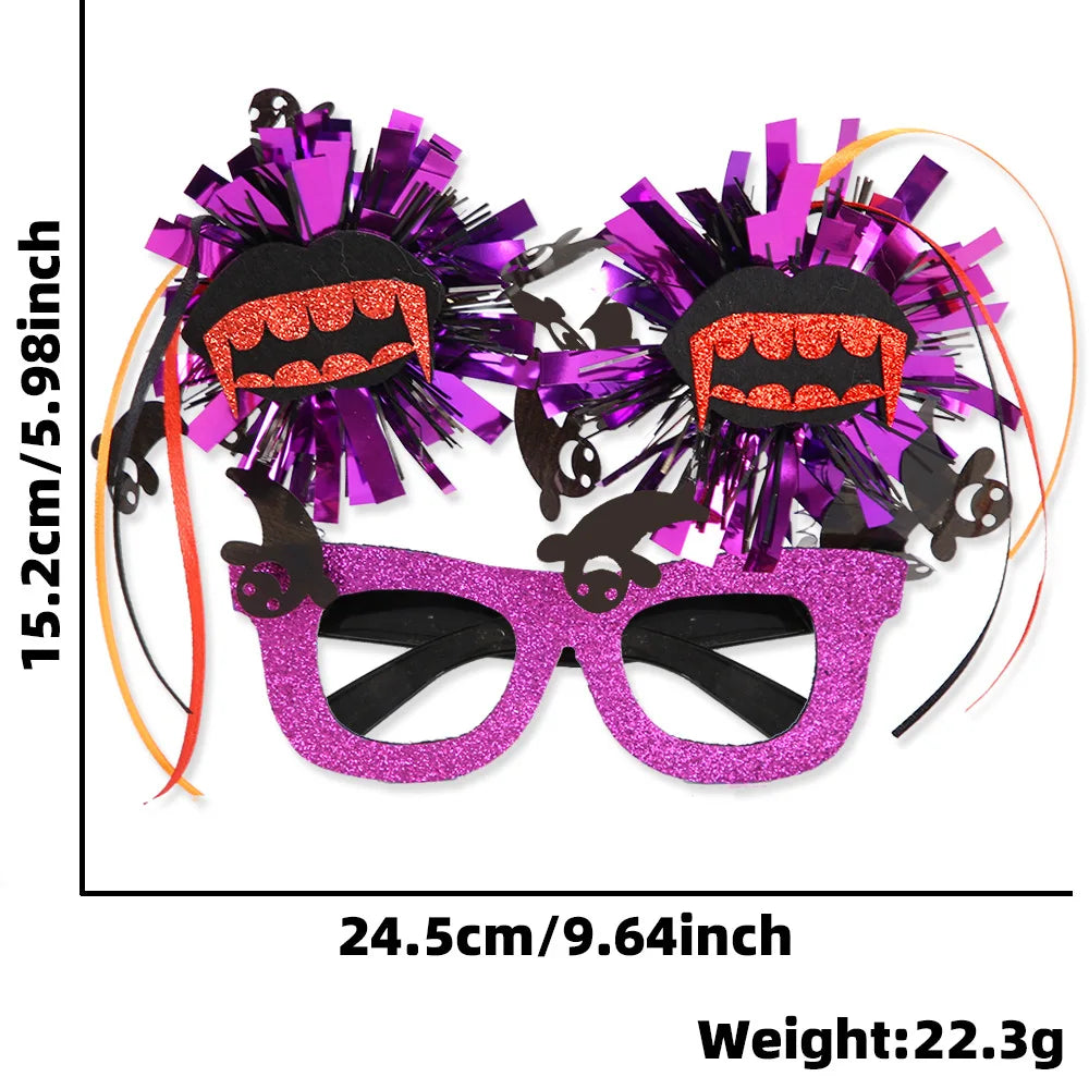 Bobo Ball Striped Colorful Glasses – Fluffy Frames – Halloween & Party Accessory