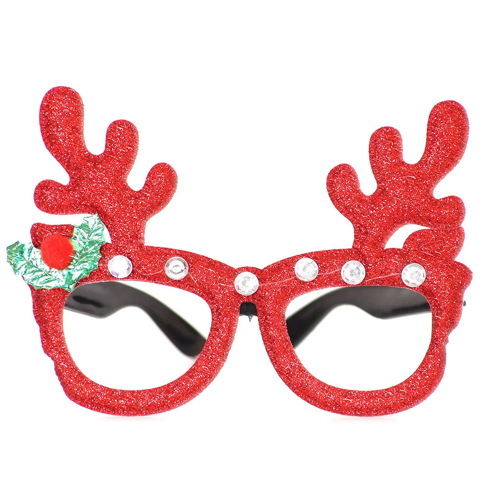 ACCESSOIRE CRAZY PARTY Décorations de Noël, lunettes de Noël pour enfants, ornements de Noël 2024, père Noël, bonhomme de neige, bois, montures de lunettes