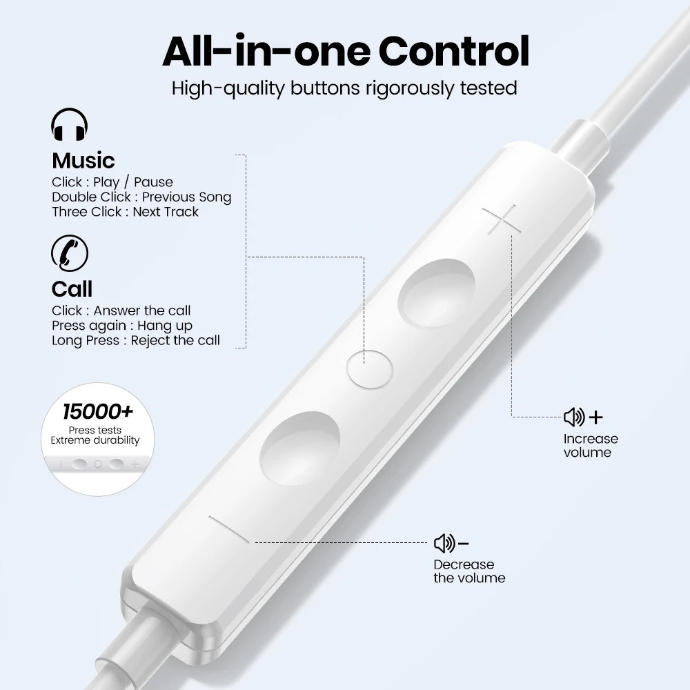 Casque filaire Xiaomi – intra-auriculaires – USB-C / Jack 3,5 mm – compatible Mi 14, 13, 12, Redmi Note 10, 9