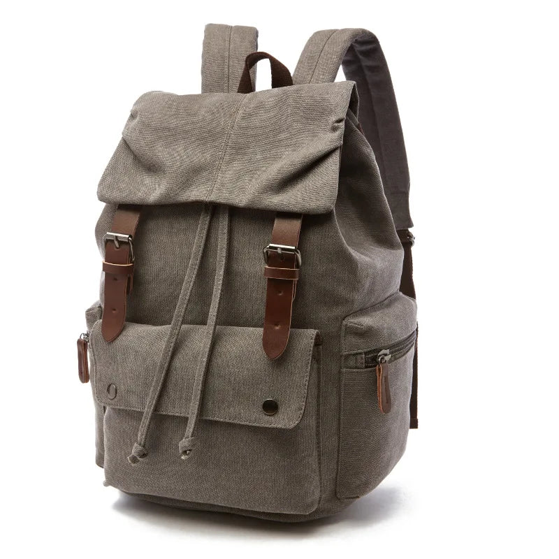 Retro Canvas Backpack, Sturdy and Durable Computer Backpack, School Bag for High School, College, College Students