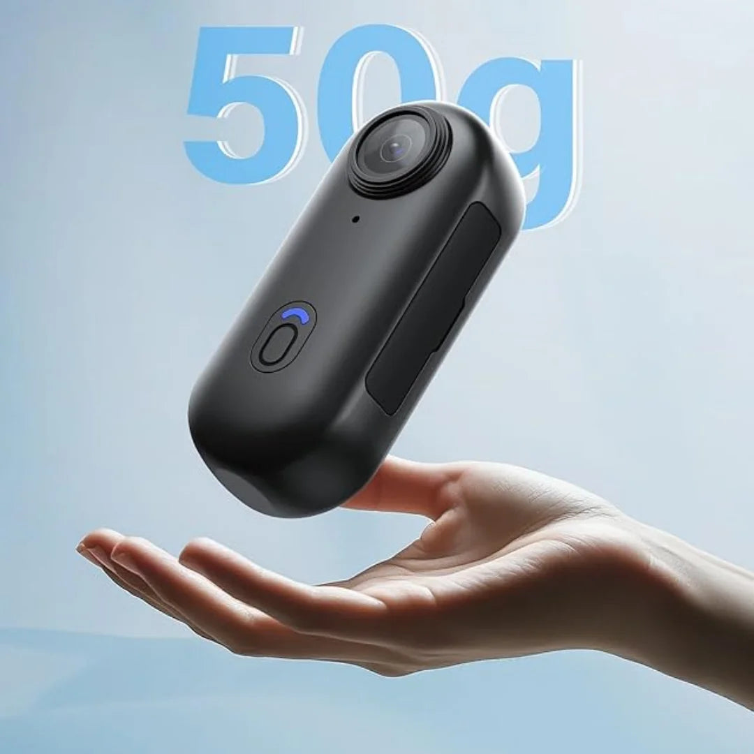 Mini caméra corporelle W4 1080P – Caméra 4K portable avec clip rotatif et support de casque