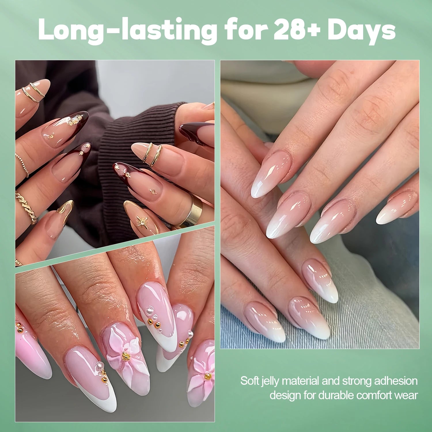 Faux Ongles Semi-Mat Amande 240 pcs