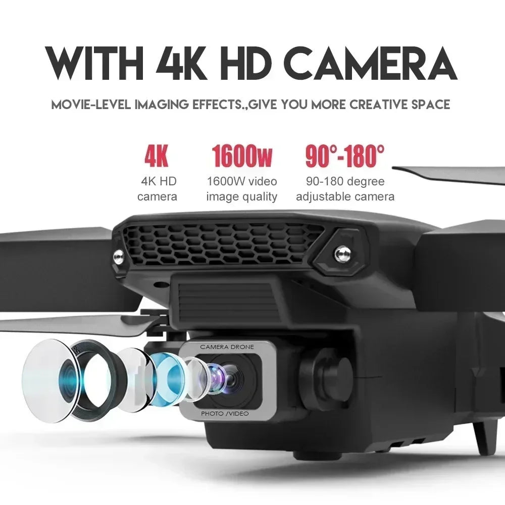 RCAC 4K E88Pro Drone with Wide Angle HD Camera, Foldable Drone, WIFI, FPV, 1080P 