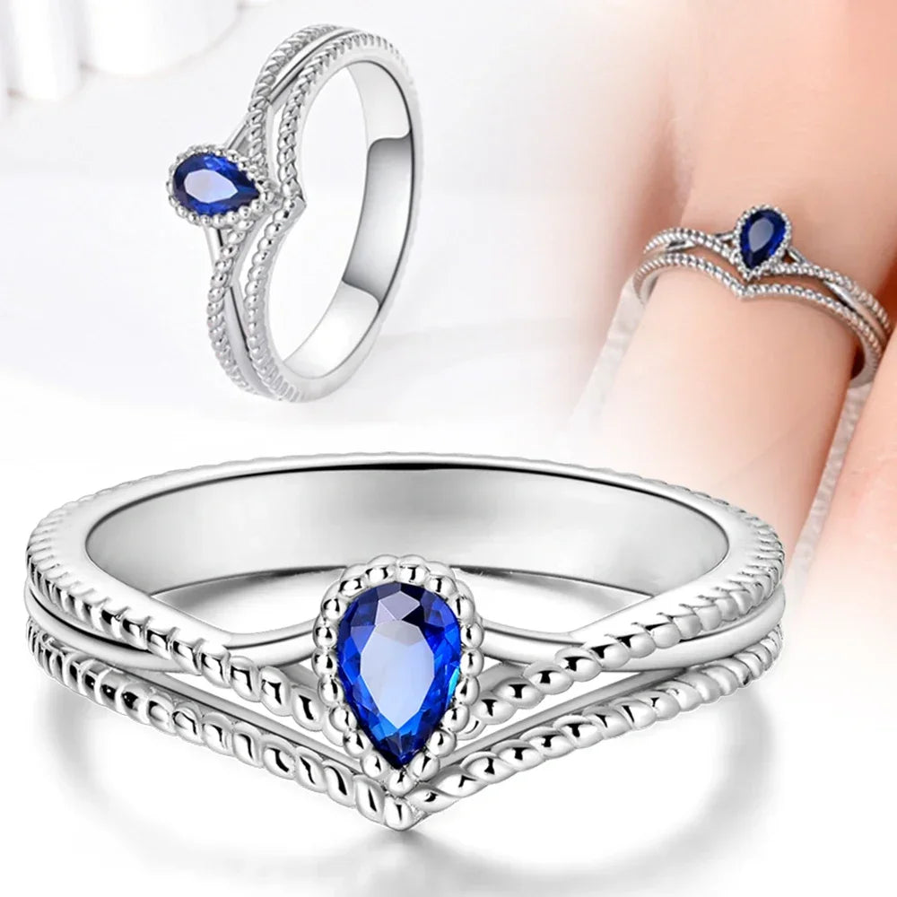 Colorful Zircon Sun Moon Star Stackable Rings for Women.