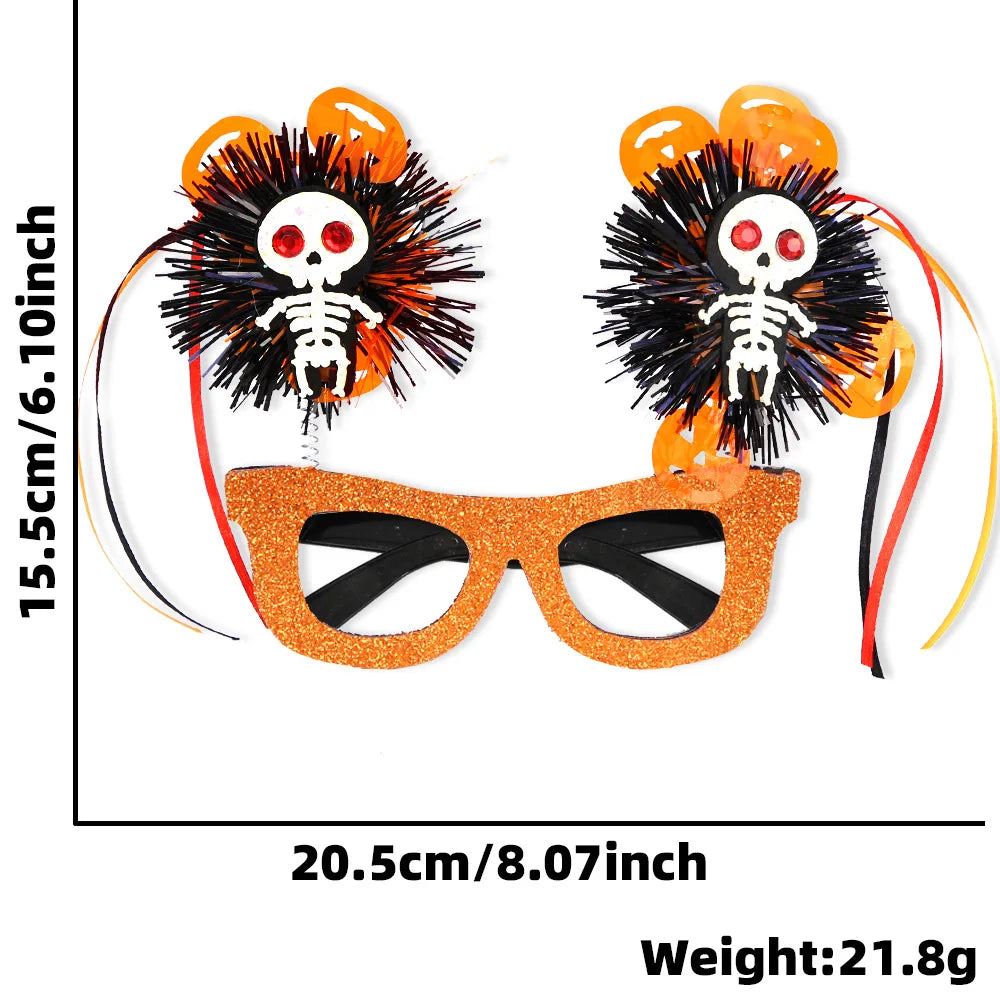 Bobo Ball Striped Colorful Glasses – Fluffy Frames – Halloween & Party Accessory