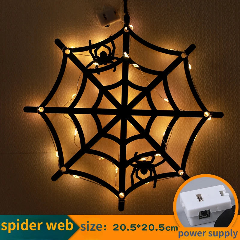 Décoration Intérieure et Extérieure - Château Halloween LED – Sorcière, Fantôme, Toile d’Araignée