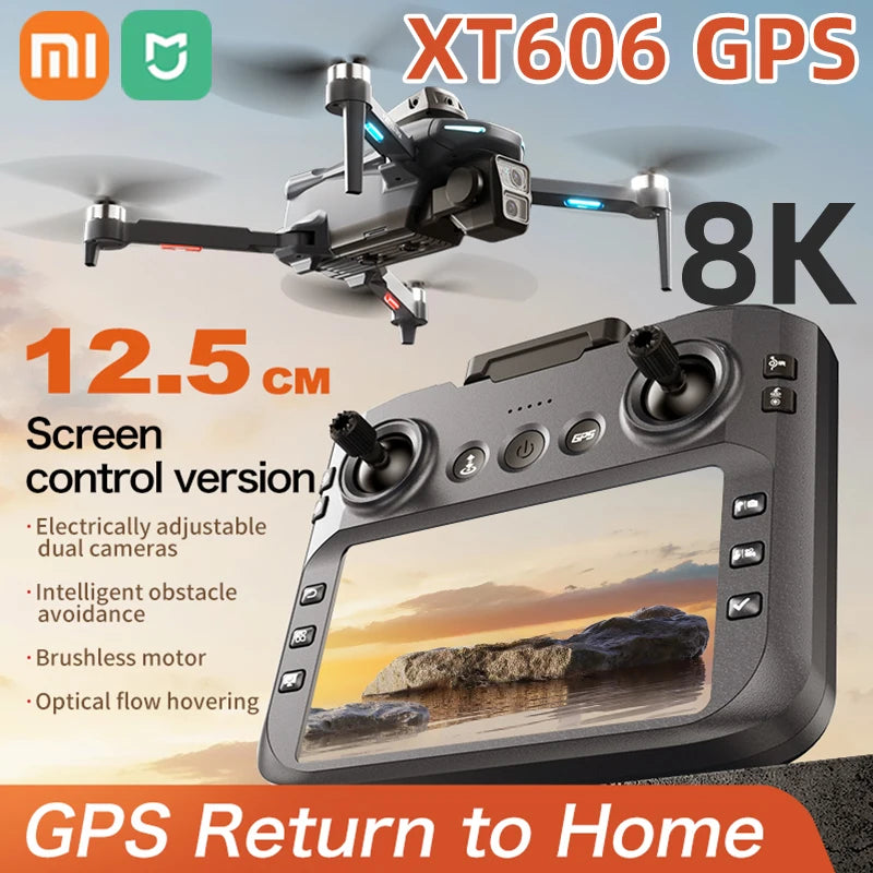Drone GPS 4K Xiaomi Mijia XT606, Double Caméra HD, Cardan 360°, Évitement d’Obstacles, Moteur Brushless