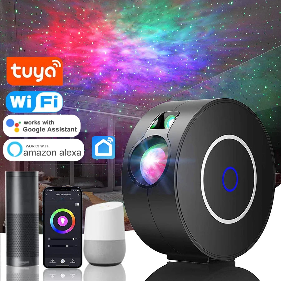 Intelligenter WIFI-Sternenhimmelprojektor – Aurora-Star-Galaxy-LED-Nachtlicht