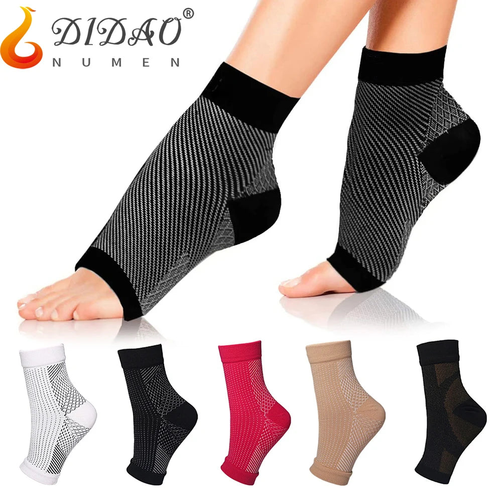 Compression Brace, Compression Sleeve for Tendonitis, Rinse Brace, Joint Rinse Support, Sports Recovery, Plantar Fasciitis, Sock, 2 Pieces 