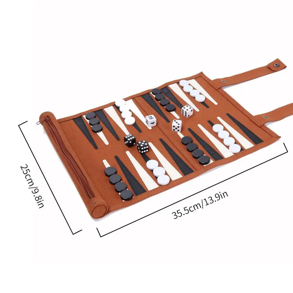 Backgammon de voyage, plateau de stratégie, pièces de dés standard