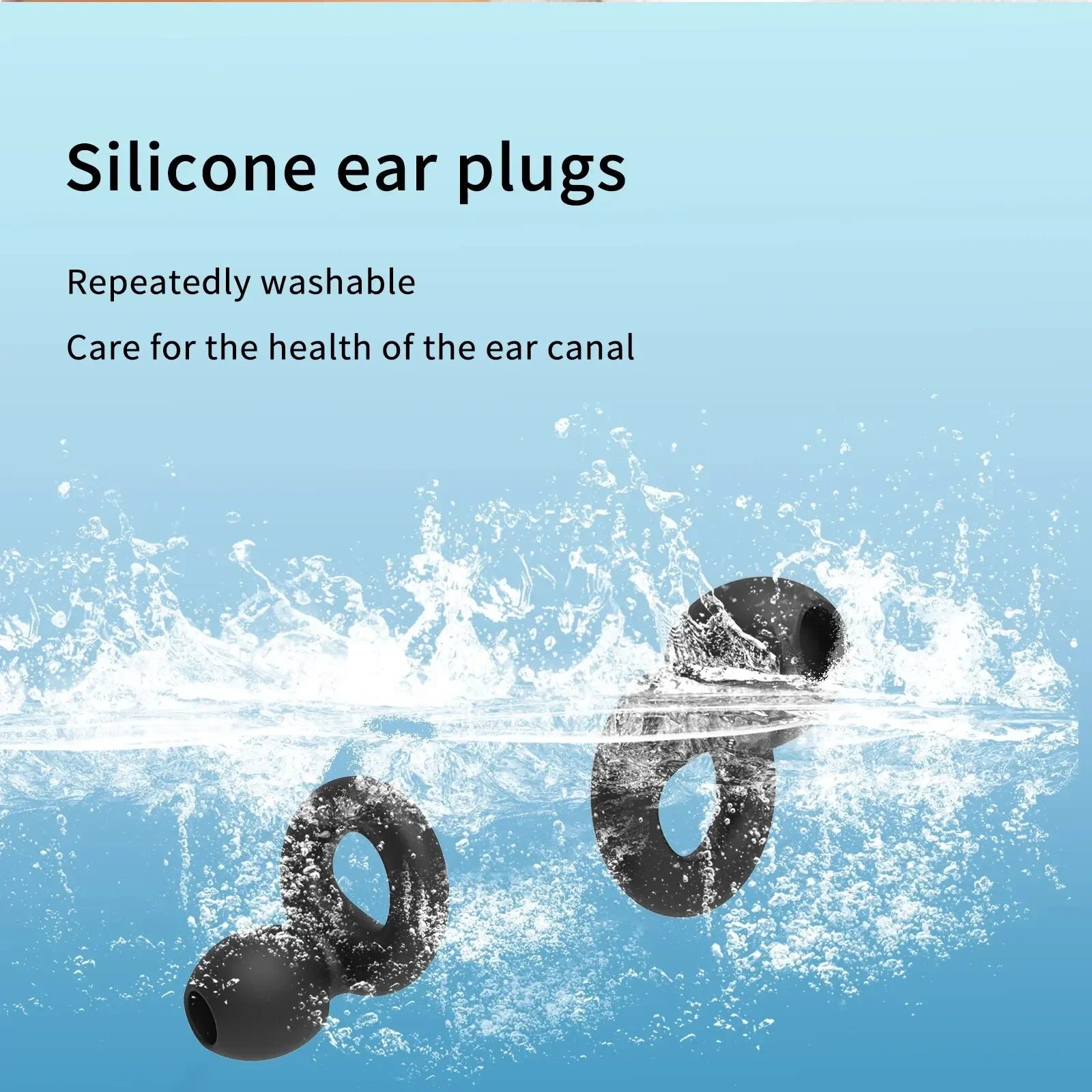 Bouchons d'oreille silencieux pour la réduction du bruit HUAK, 8 embouts en XS, S, M, L, super doux, protection auditive réutilisable pour le sommeil, la natation, le travail