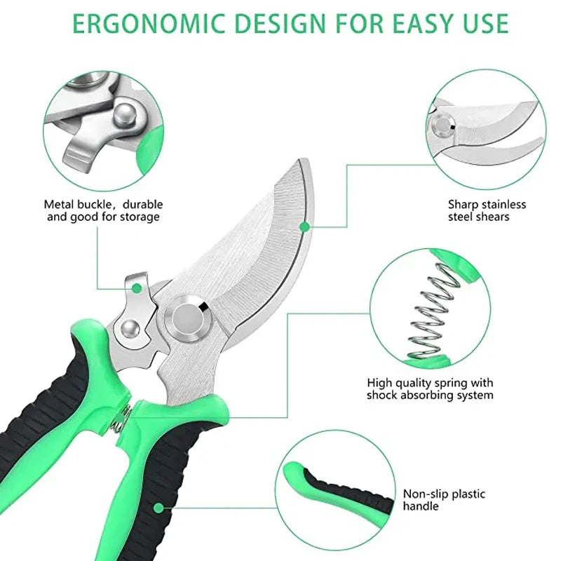 Professional Sharp Garden Pruning Shears, Tree Cutter, Sectional Neck Hand Cutter, Garden Beak Scissors, Bypass