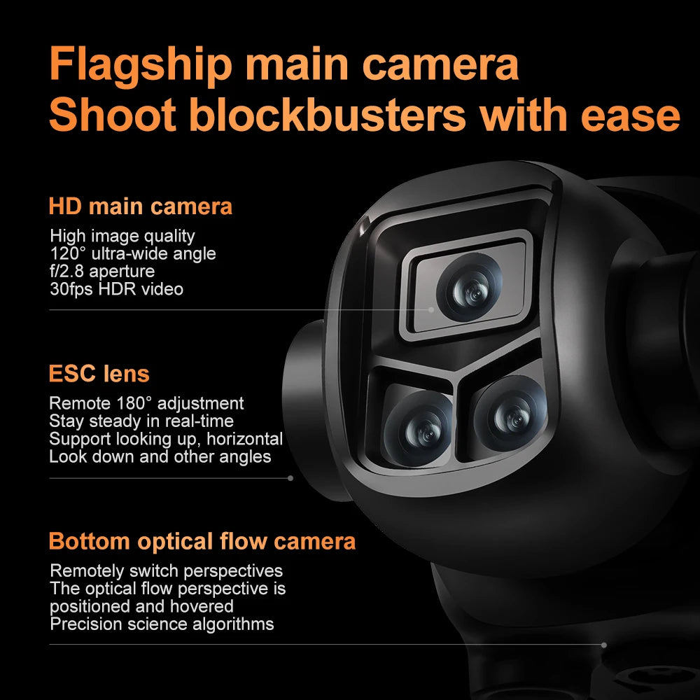 &nbsp;V988 Drone 4K – Caméra HD professionnelle, écran intégré, moteur sans balais, évitement d’obstacles