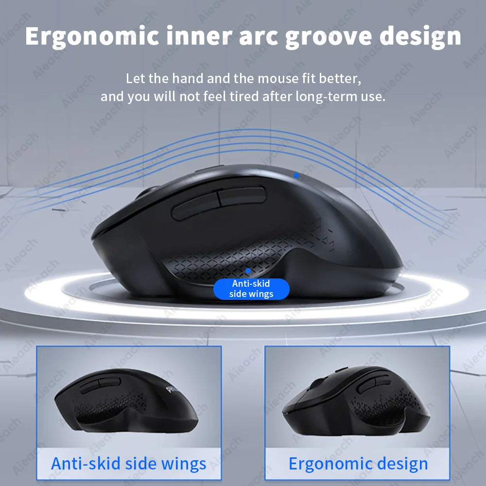 Wireless Ergonomic Bluetooth Mouse Tourist Mode Laptop Notebook iPad Tablet Mac