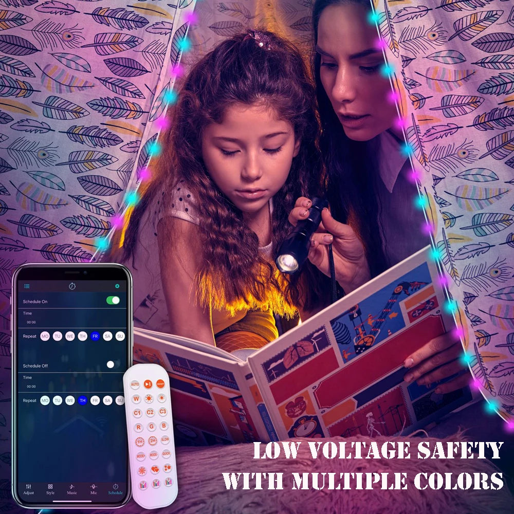 Guirlande LED intelligente Tuya WiFi & Bluetooth – 5M à 20M, boules lumineuses RGB, IP67, contrôle APP pour intérieur & extérieur